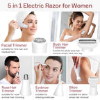 Rasoir électrique multifonctionnel 5 en 1 pour femme - Étanche pour tout le corps